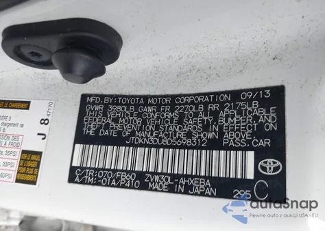 2013 Toyota Prius Two from USA, damaged, VIN JTDKN3DU8D5698312